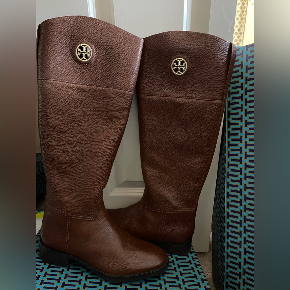Tory Burch junction riding boot brown size 7